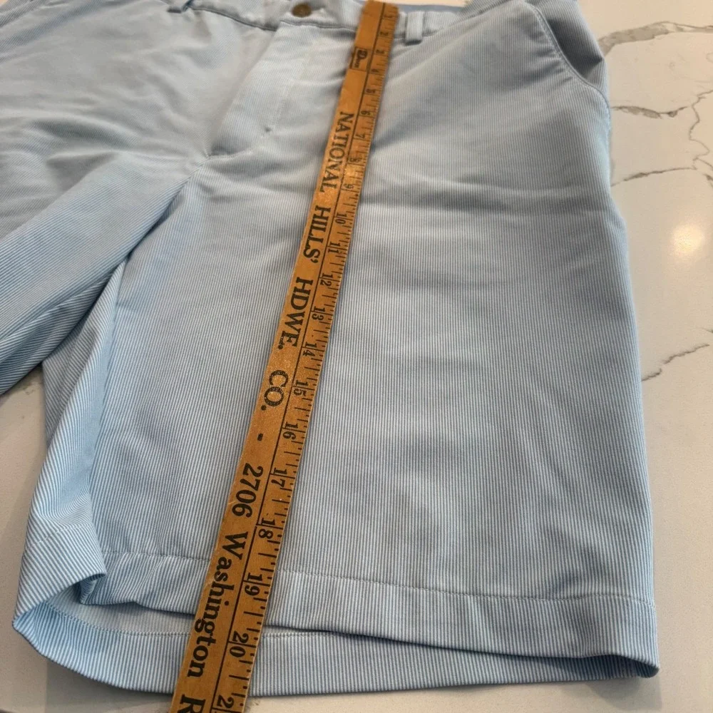 Greg Norman Mens Blue White Striped‎ Golf Shorts Size 38 Performance Stretch